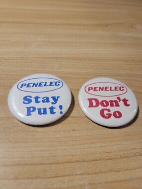 Pair of Vintage Penelec Safety Buttons